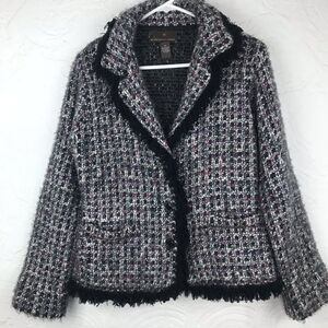 Fenn Wright Manson Wool Blend Black Fringed Blazer